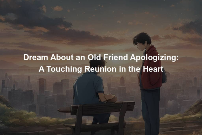 Dream About an Old Friend Apologizing: A Touching Reunion in the Heart