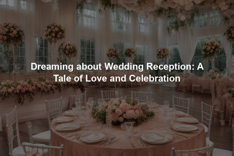 Dreaming about Wedding Reception: A Tale of Love and Celebration