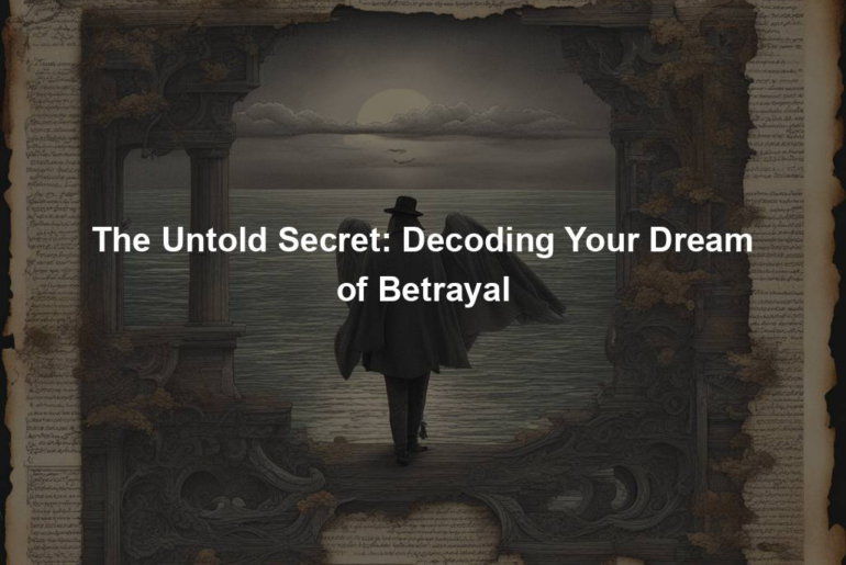 The Untold Secret: Decoding Your Dream of Betrayal