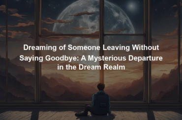 Dreaming of Someone Leaving Without Saying Goodbye: A Mysterious Departure in the Dream Realm