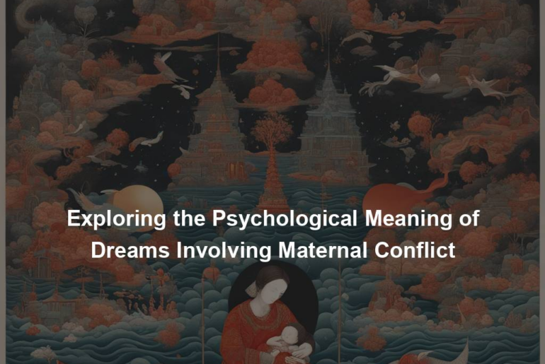 Exploring the Psychological Meaning of Dreams Involving Maternal Conflict