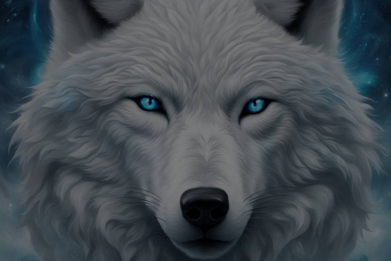 The Mysterious Encounter: A Dream of the White Wolf with Blue Eyes