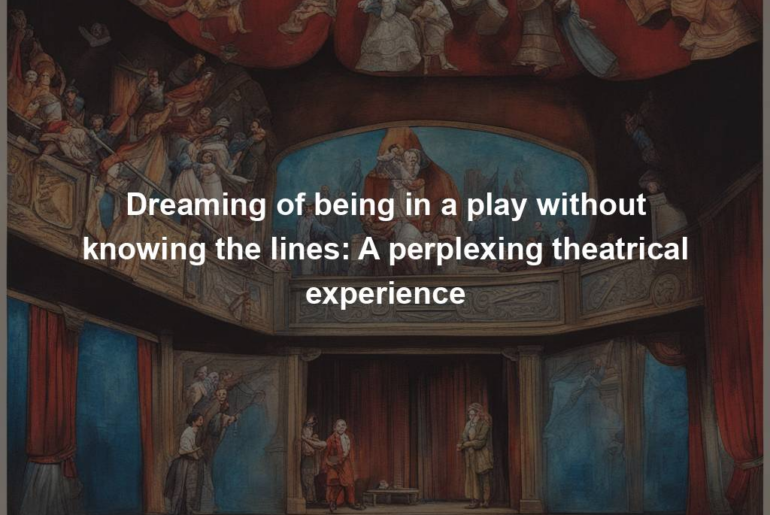 Dreaming of being in a play without knowing the lines: A perplexing theatrical experience