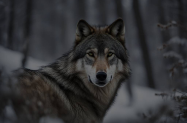 The Enigmatic Encounter: A Wolf's Piercing Gaze