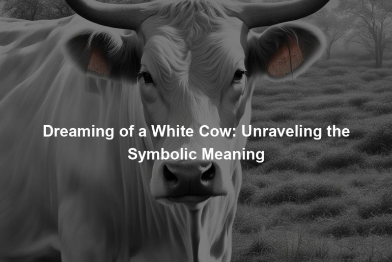 Dreaming of a White Cow: Unraveling the Symbolic Meaning