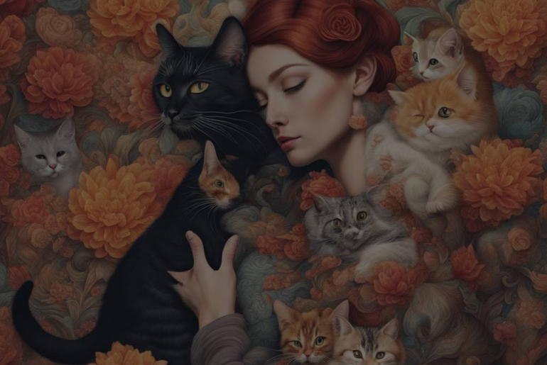 Feline Fantasies: The Purrfection of Dreams with Cats Clinging to You