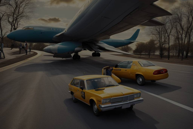 Unusual Dream: An Airplane Surprisingly Tackles the Roads