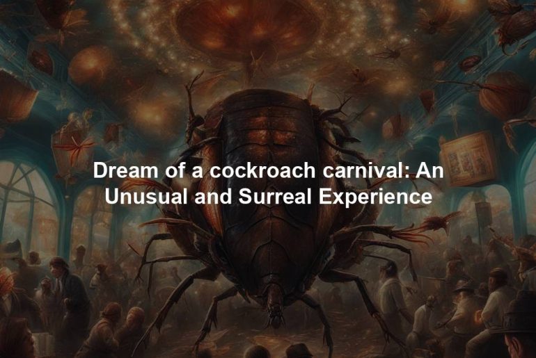 Dream of a cockroach carnival: An Unusual and Surreal Experience