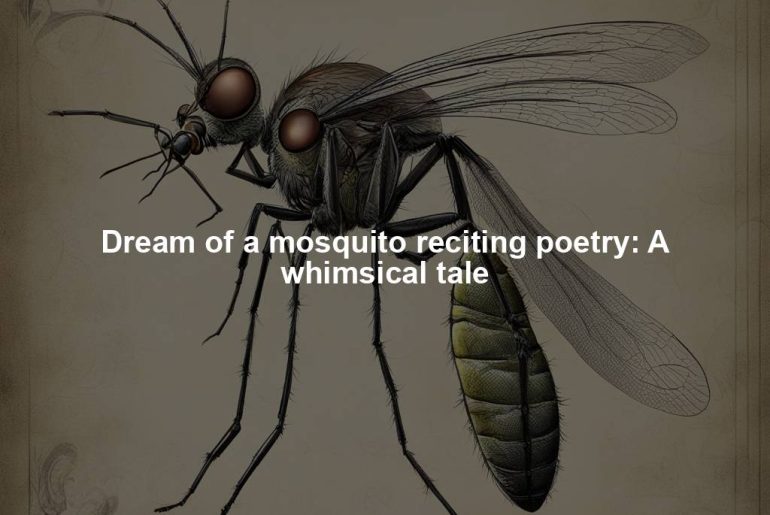 Dream of a mosquito reciting poetry: A whimsical tale