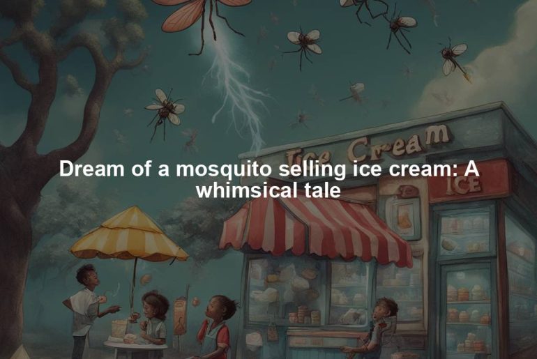 Dream of a mosquito selling ice cream: A whimsical tale