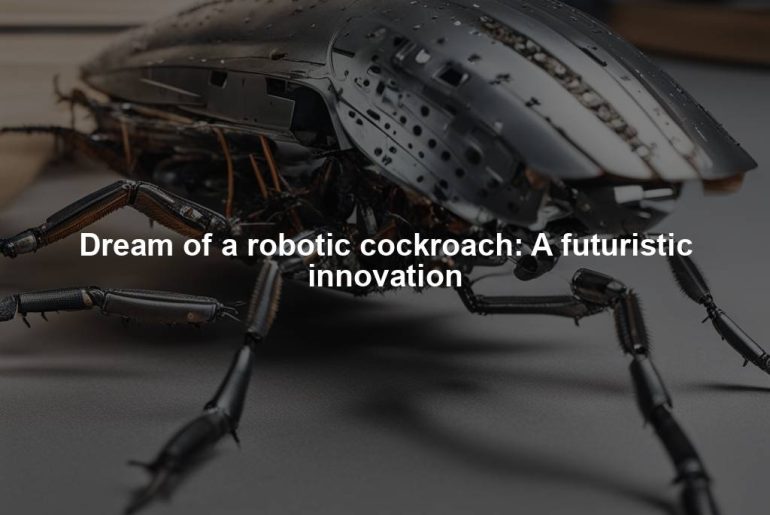 Dream of a robotic cockroach: A futuristic innovation