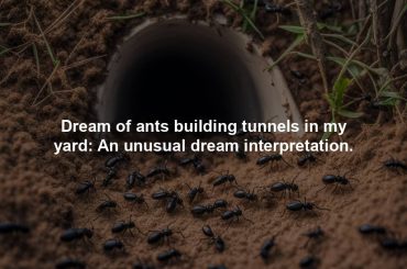 Dream of ants building tunnels in my yard: An unusual dream interpretation.