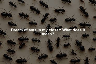 Dream of ants in my closet: What does it mean?