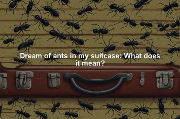 Dream of ants in my suitcase: What does it mean?