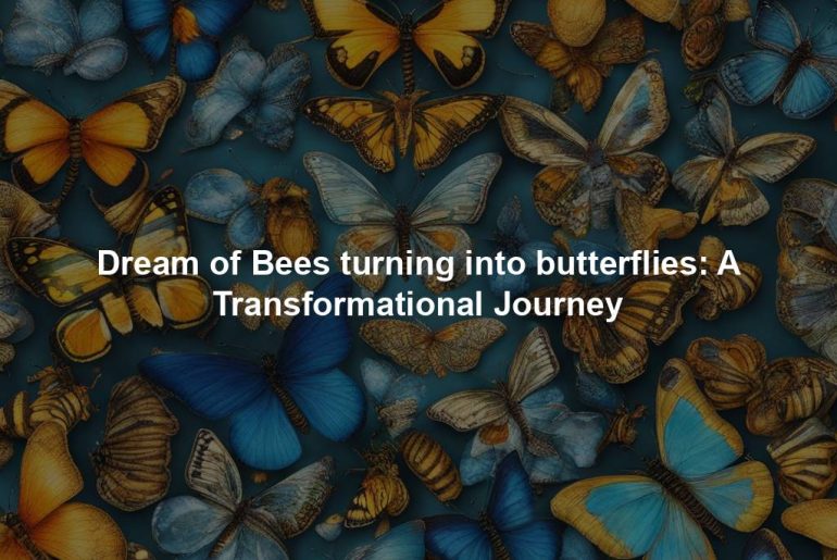 Dream of Bees turning into butterflies: A Transformational Journey