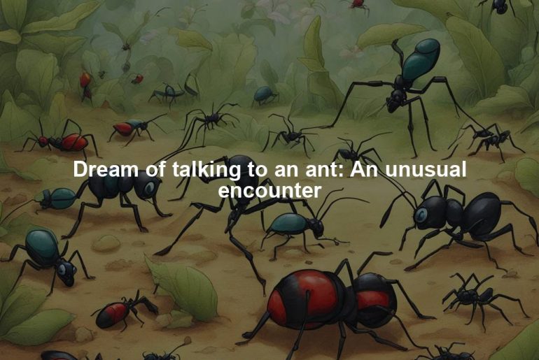 Dream of talking to an ant: An unusual encounter