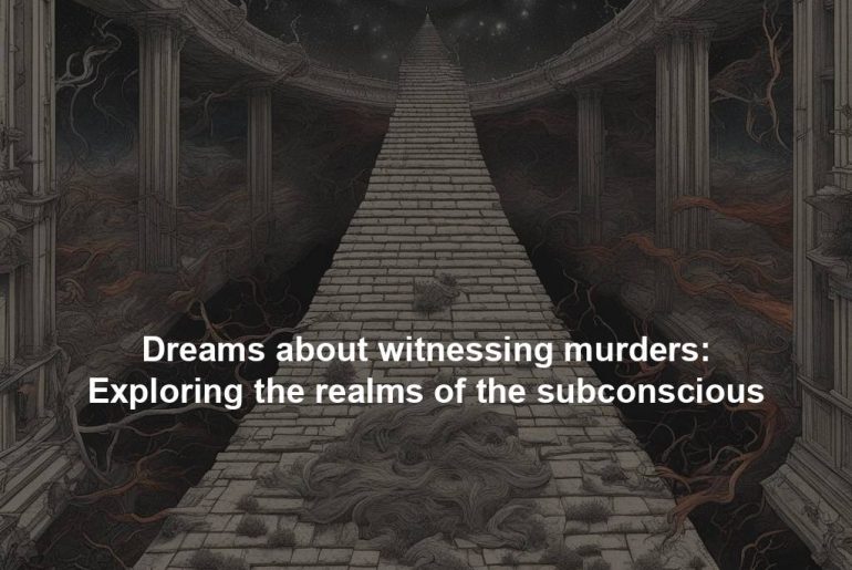 Dreams about witnessing murders: Exploring the realms of the subconscious