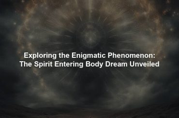 Exploring the Enigmatic Phenomenon: The Spirit Entering Body Dream Unveiled