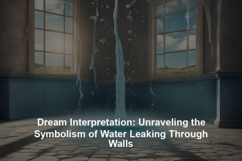 Dream Interpretation: Unraveling the Symbolism of Water Leaking Through Walls