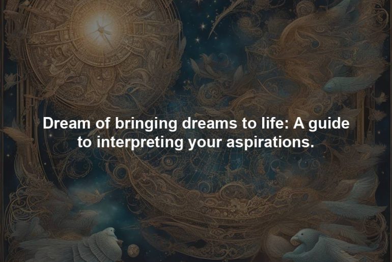 Dream of bringing dreams to life: A guide to interpreting your aspirations.