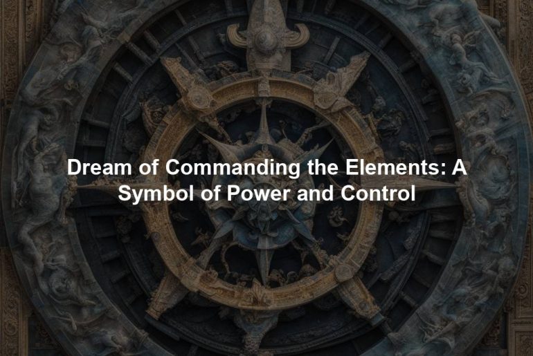 Dream of Commanding the Elements: A Symbol of Power and Control