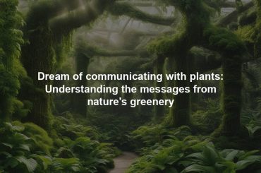 Dream of communicating with plants: Understanding the messages from nature's greenery