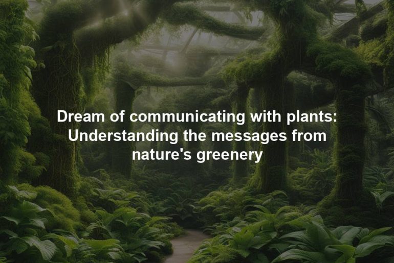 Dream of communicating with plants: Understanding the messages from nature's greenery