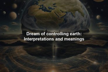 Dream of controlling earth: Interpretations and meanings