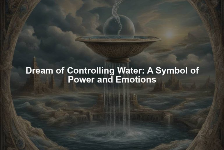 Dream of Controlling Water: A Symbol of Power and Emotions