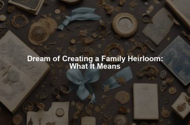 Dream of Creating a Family Heirloom: What It Means