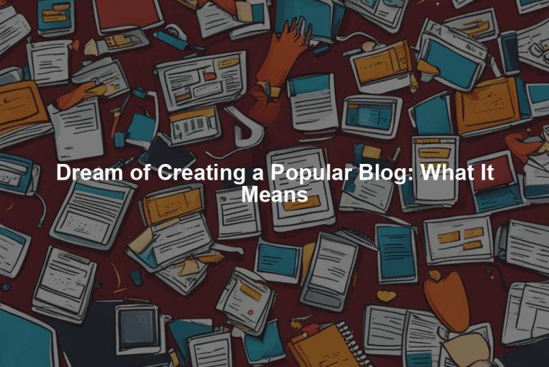 Dream of Creating a Popular Blog: What It Means