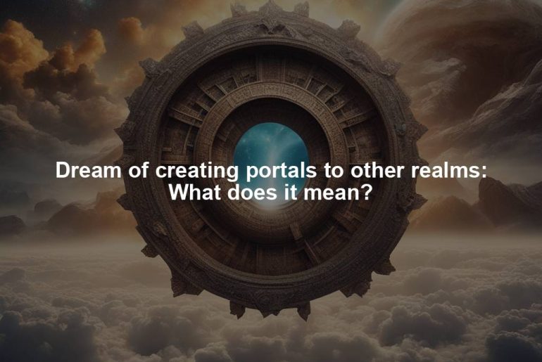 Dream of creating portals to other realms: What does it mean?