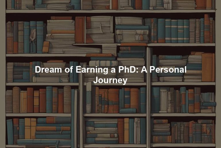 Dream of Earning a PhD: A Personal Journey