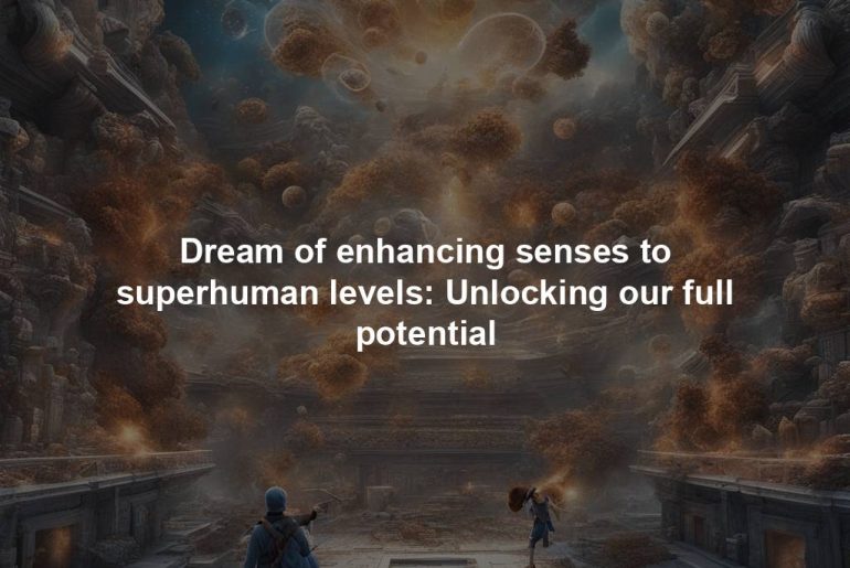 Dream of enhancing senses to superhuman levels: Unlocking our full potential