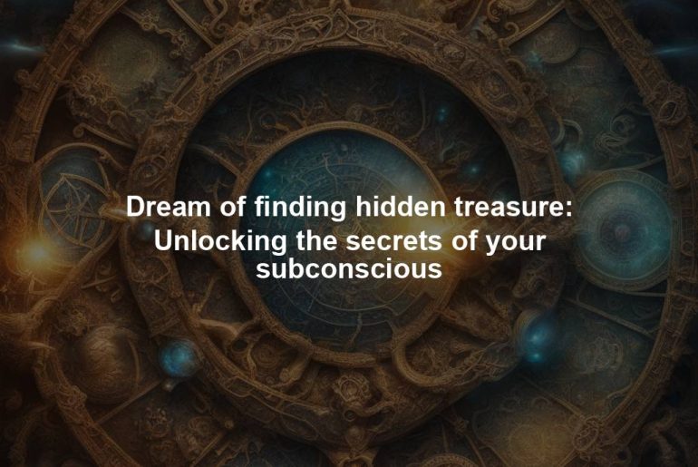 Dream of finding hidden treasure: Unlocking the secrets of your subconscious