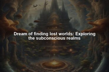 Dream of finding lost worlds: Exploring the subconscious realms