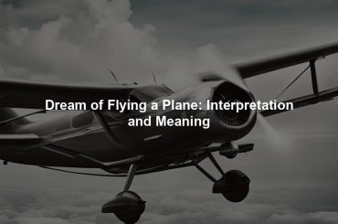 Dream of Flying a Plane: Interpretation and Meaning