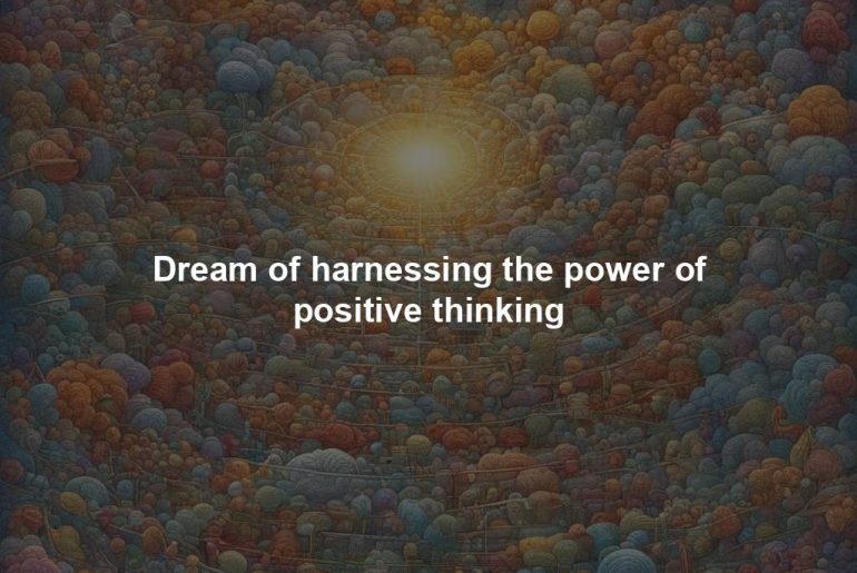 Dream of harnessing the power of positive thinking