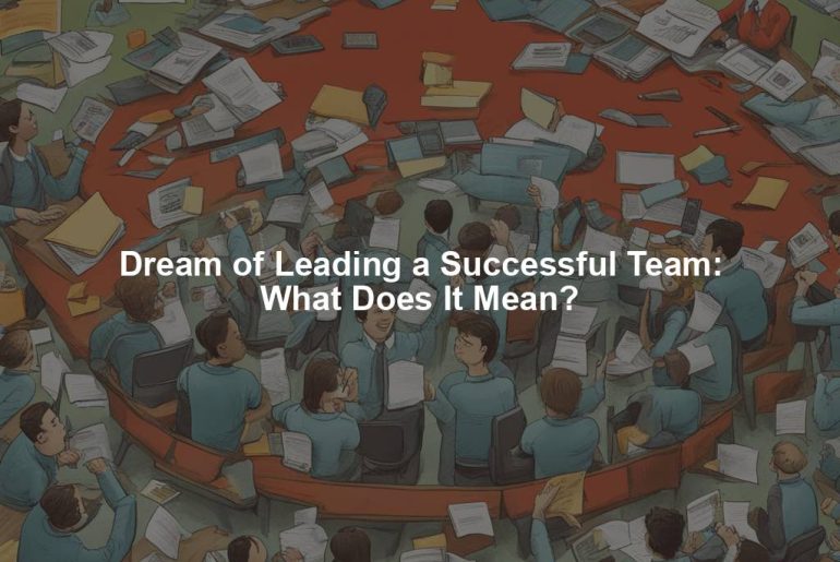 Dream of Leading a Successful Team: What Does It Mean?