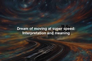 Dream of moving at super speed: Interpretation and meaning