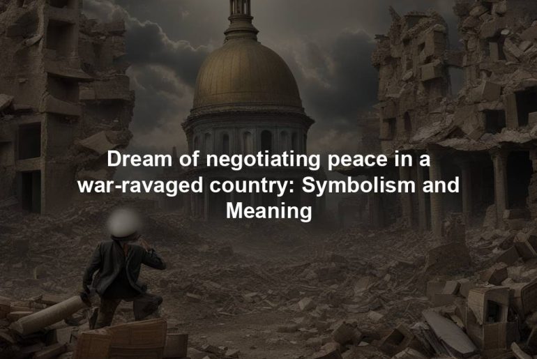 Dream of negotiating peace in a war-ravaged country: Symbolism and Meaning