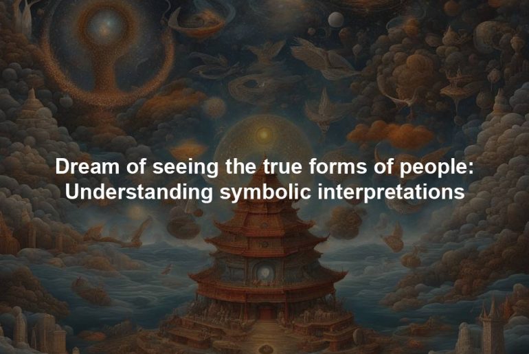 Dream of seeing the true forms of people: Understanding symbolic interpretations