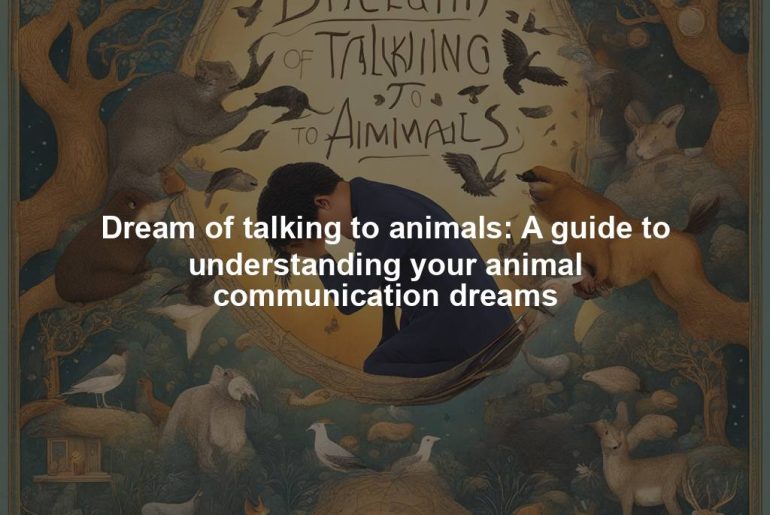 Dream of talking to animals: A guide to understanding your animal communication dreams