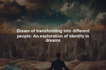 Dream of transforming into different people: An exploration of identity in dreams