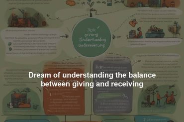 Dream of understanding the balance between giving and receiving