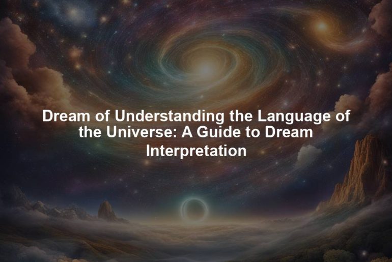 Dream of Understanding the Language of the Universe: A Guide to Dream Interpretation