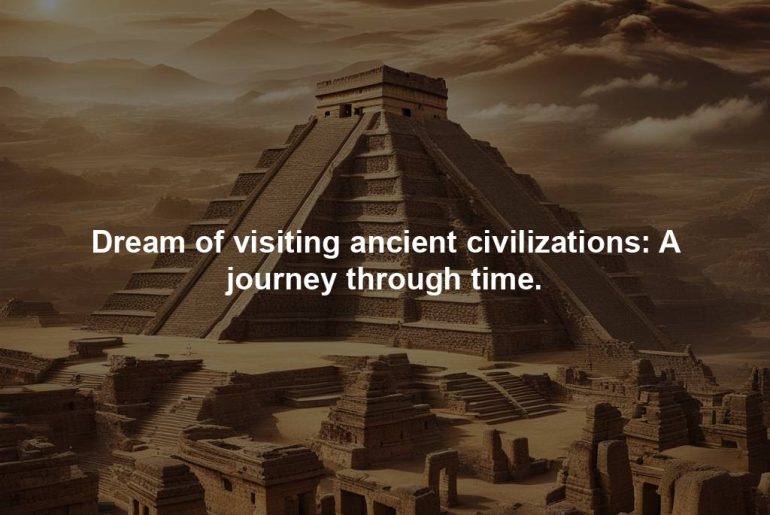 Dream of visiting ancient civilizations: A journey through time.