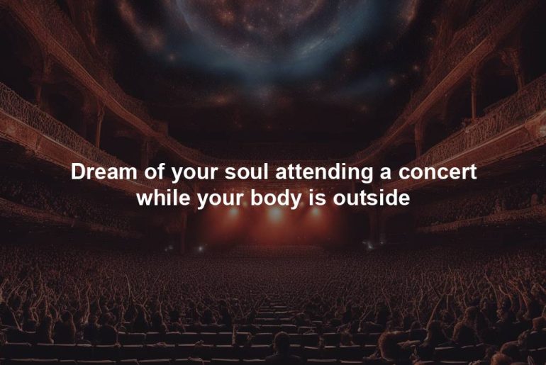 Dream of your soul attending a concert while your body is outside