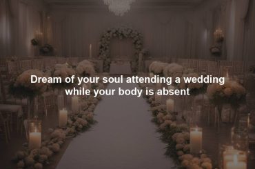 Dream of your soul attending a wedding while your body is absent