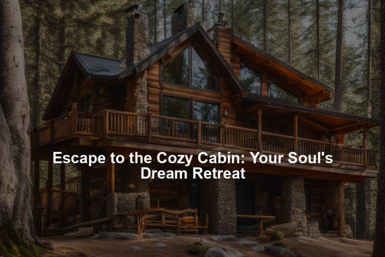 Escape to the Cozy Cabin: Your Soul's Dream Retreat